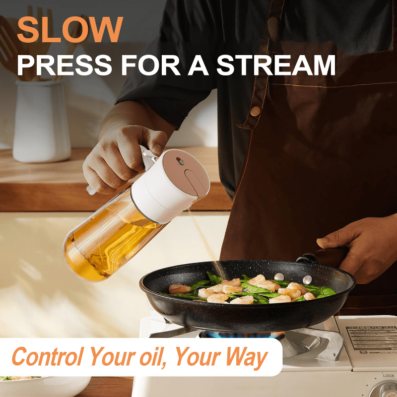 Dual Function Oil Spray And Pour Bottle - Glass Oil Dispenser for Kitchen with Spray And Pour Options, Perfect for Air Fryers, Salads, Cooking, And Meal Preparation