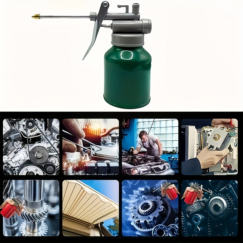 2pcs Manual Lubrication Filler - Durable Metal Oil Can with Long Nozzle, Industrial Pump Dispenser, Suitable for Automotive And Machinery, Car Lubrication, Ergonomic Design, High-Quality Construction