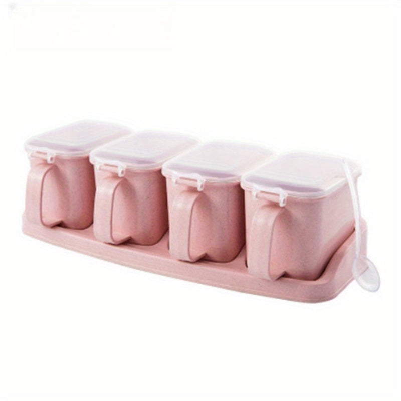 Plastic Spice Container Set for The Kitchen, Featuring a Creative Design for Storing Salt And Other Seasonings