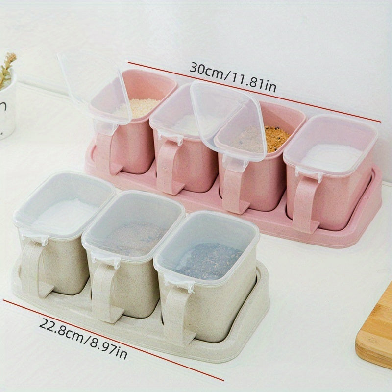 Plastic Spice Container Set for The Kitchen, Featuring a Creative Design for Storing Salt And Other Seasonings