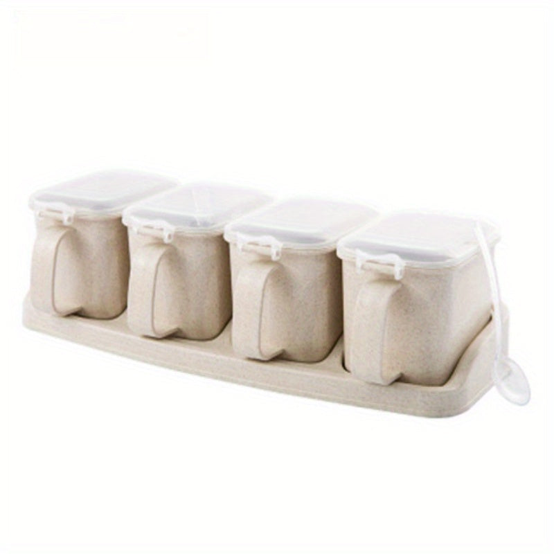 Plastic Spice Container Set for The Kitchen, Featuring a Creative Design for Storing Salt And Other Seasonings
