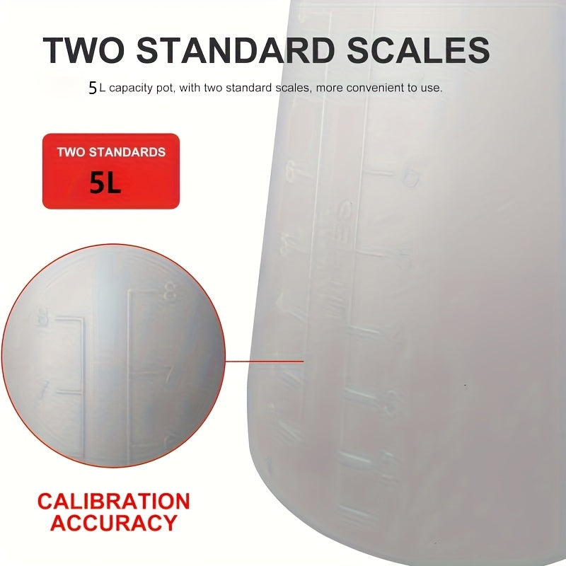 1pc 5L Scale Plastic Oil Pot | Fuel Funnel and Manual Engine Oil Distributor, Lightweight and Easy to Carry, Convenient for Filling, Anti-Overflow Design, Sturdy and Durable, Suitable for Mechanical Maintenance, PVC Material