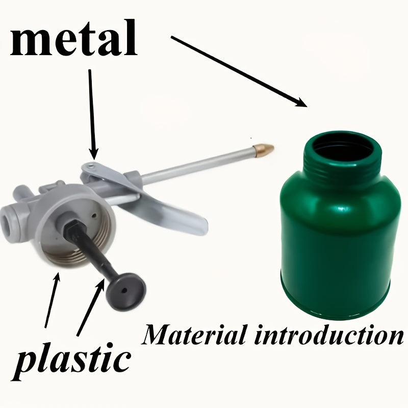 2pcs Manual Lubrication Filler - Durable Metal Oil Can with Long Nozzle, Industrial Pump Dispenser, Suitable for Automotive And Machinery, Car Lubrication, Ergonomic Design, High-Quality Construction