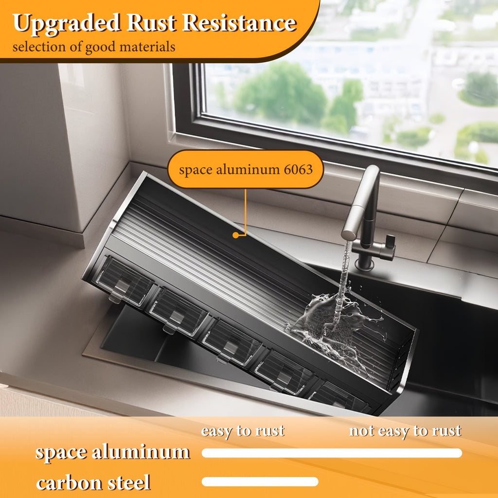 Wall-Mounted Spice Rack Set - Multi-Compartment Spice Rack, Durable Aluminum Spice Rack, No Drilling Required for Installation, Includes Spice Containers And Jars for Kitchen And Dining Room Use