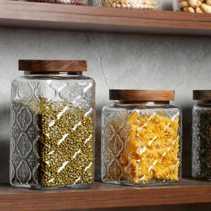 6\u002F3pcs Airtight Food Storage Container Set, Mixed Grain Snack Storage Airtight Jars, Coffee Bean, Sugar, Tea, Salt, Candy, Spice Storage Jars, Kitchen Gadgets for Restaurant Food Trucks