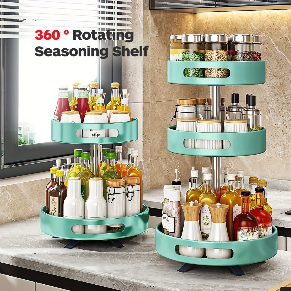 Rotating Seasoning Storage Rack, Kitchen Seasoning Shelf, Double-layer Household Countertop Corner Seasoning Storage Rack