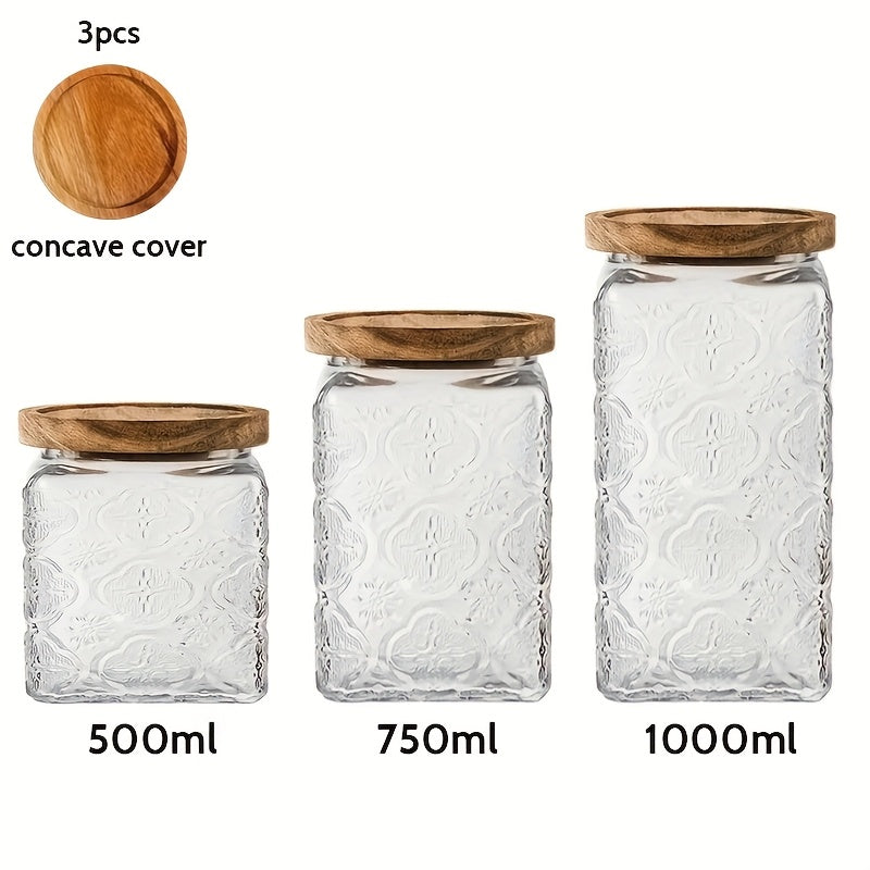 6\u002F3pcs Airtight Food Storage Container Set, Mixed Grain Snack Storage Airtight Jars, Coffee Bean, Sugar, Tea, Salt, Candy, Spice Storage Jars, Kitchen Gadgets for Restaurant Food Trucks