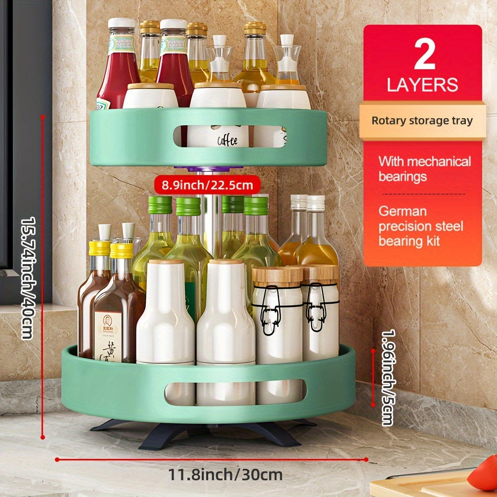 Rotating Seasoning Storage Rack, Kitchen Seasoning Shelf, Double-layer Household Countertop Corner Seasoning Storage Rack