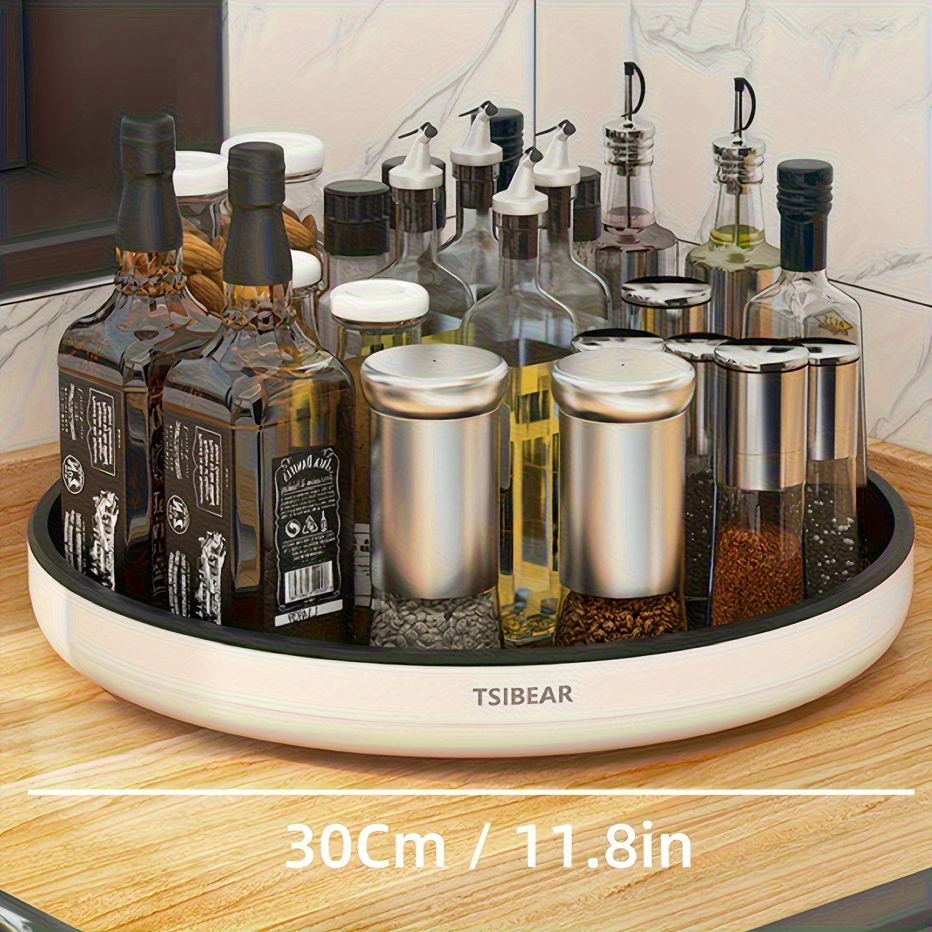 1pc 360° Rotating Kitchen Organizer - Multi-functional Countertop Storage Rack, Cabinet Storage Solution - Suitable for Storing Spices And Oils, Space-saving. Models Available for Selection., Kitchen Organizers And Storage