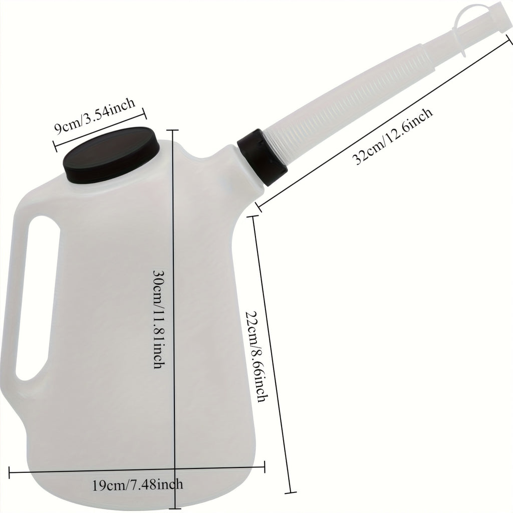 1pc 5L Scale Plastic Oil Pot | Fuel Funnel and Manual Engine Oil Distributor, Lightweight and Easy to Carry, Convenient for Filling, Anti-Overflow Design, Sturdy and Durable, Suitable for Mechanical Maintenance, PVC Material