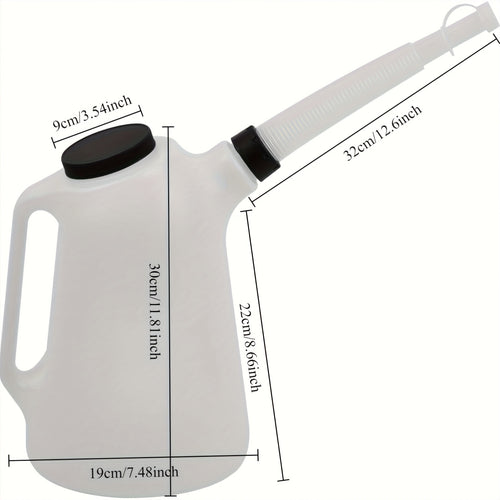 1pc 5L Scale Plastic Oil Pot | Fuel Funnel and Manual Engine Oil Distributor, Lightweight and Easy to Carry, Convenient for Filling, Anti-Overflow Design, Sturdy and Durable, Suitable for Mechanical Maintenance, PVC Material
