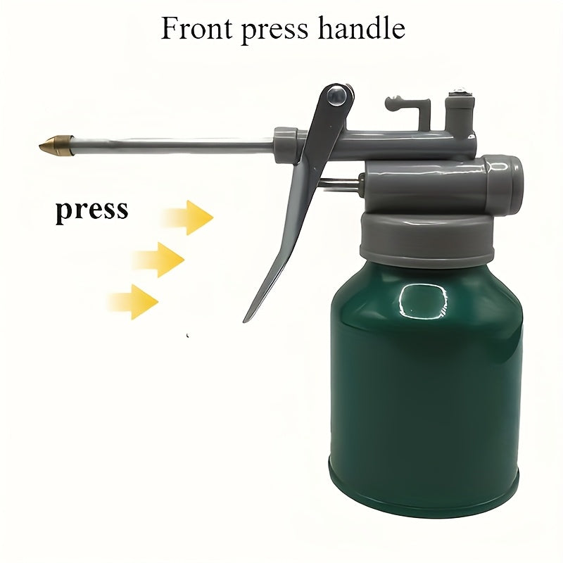 2pcs Manual Lubrication Filler - Durable Metal Oil Can with Long Nozzle, Industrial Pump Dispenser, Suitable for Automotive And Machinery, Car Lubrication, Ergonomic Design, High-Quality Construction