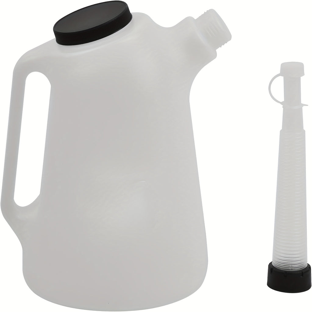 1pc 5L Scale Plastic Oil Pot | Fuel Funnel and Manual Engine Oil Distributor, Lightweight and Easy to Carry, Convenient for Filling, Anti-Overflow Design, Sturdy and Durable, Suitable for Mechanical Maintenance, PVC Material