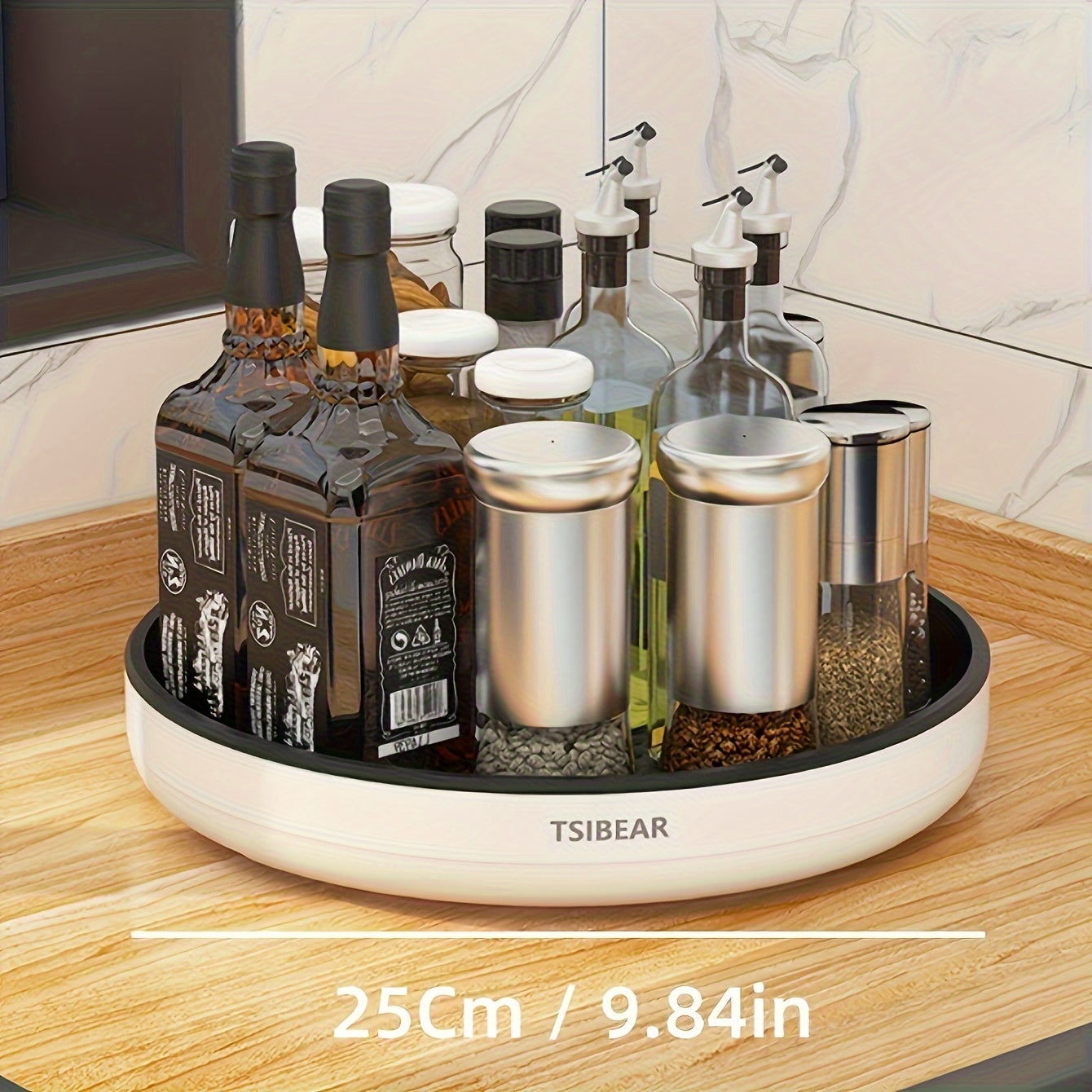 1pc 360° Rotating Kitchen Organizer - Multi-functional Countertop Storage Rack, Cabinet Storage Solution - Suitable for Storing Spices And Oils, Space-saving. Models Available for Selection., Kitchen Organizers And Storage