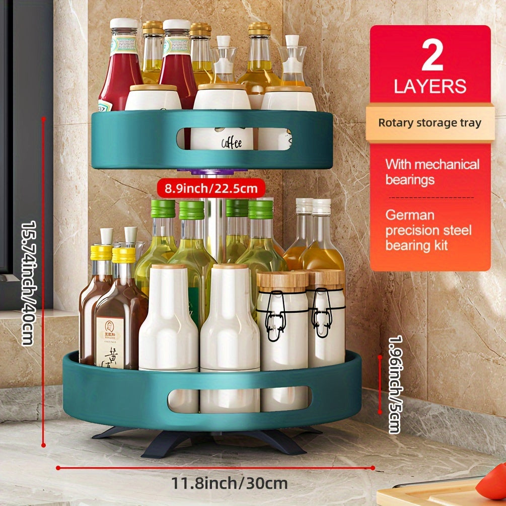 Rotating Seasoning Storage Rack, Kitchen Seasoning Shelf, Double-layer Household Countertop Corner Seasoning Storage Rack