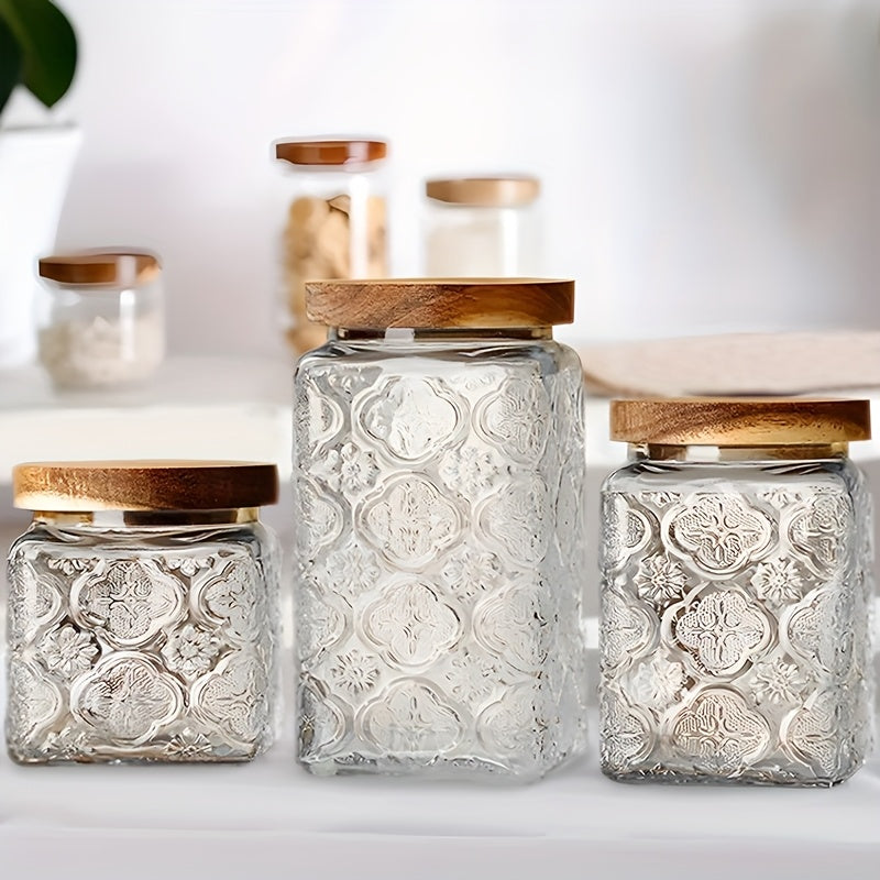 6\u002F3pcs Airtight Food Storage Container Set, Mixed Grain Snack Storage Airtight Jars, Coffee Bean, Sugar, Tea, Salt, Candy, Spice Storage Jars, Kitchen Gadgets for Restaurant Food Trucks